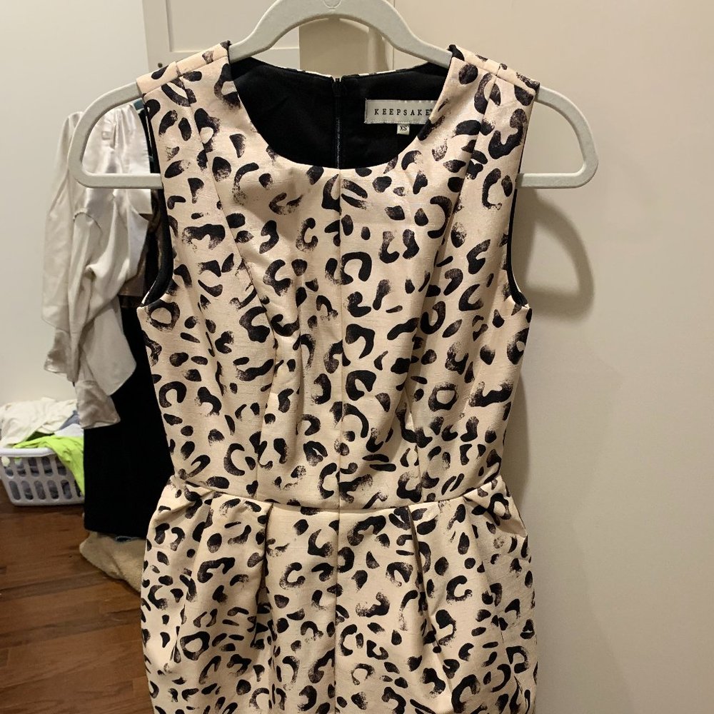 Keepsake Stylish Leopard Peplum Dress Size XSmall